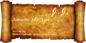Jahoda Júlia névjegykártya
